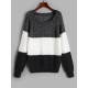 Colorblock Fuzzy Raglan Sleeve Jumper Sweater Colorblock Fuzzy Raglan Sleeve Jumper Sweater