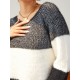 Colorblock Fuzzy Raglan Sleeve Jumper Sweater Colorblock Fuzzy Raglan Sleeve Jumper Sweater