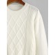Crewneck Diamond Cable Knit Sweater Crewneck Diamond Cable Knit Sweater