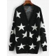 Star Drop Shoulder Button Up Cardigan Star Drop Shoulder Button Up Cardigan