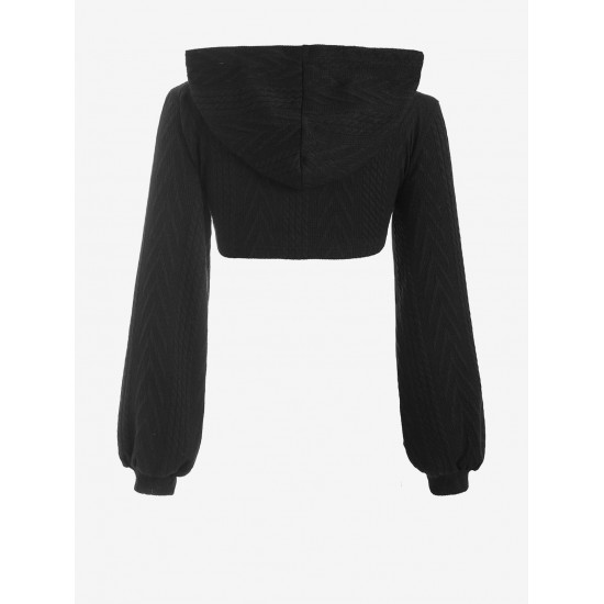 Women's One Button Drop Shoulder Super Crop Hooded Shrug Cardigan Women's One Button Drop Shoulder Super Crop Hooded Shrug Cardigan