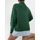 Turtleneck Drop Shoulder Cable Knit Jumper Sweater Turtleneck Drop Shoulder Cable Knit Jumper Sweater