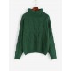 Turtleneck Drop Shoulder Cable Knit Jumper Sweater Turtleneck Drop Shoulder Cable Knit Jumper Sweater