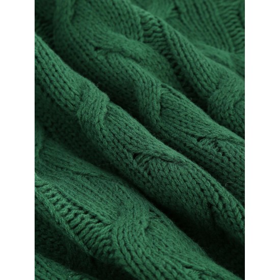 Turtleneck Drop Shoulder Cable Knit Jumper Sweater Turtleneck Drop Shoulder Cable Knit Jumper Sweater
