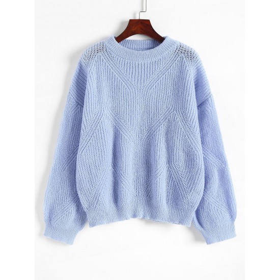 Crew Neck Plain Drop Shoulder Sweater Crew Neck Plain Drop Shoulder Sweater