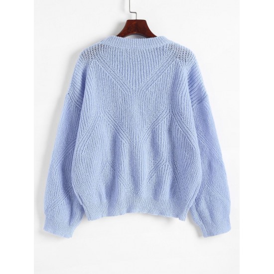 Crew Neck Plain Drop Shoulder Sweater Crew Neck Plain Drop Shoulder Sweater