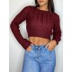 Cable Knit Openwork Crop Sweater Cable Knit Openwork Crop Sweater
