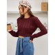 Cable Knit Openwork Crop Sweater Cable Knit Openwork Crop Sweater