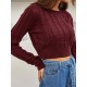 Cable Knit Openwork Crop Sweater Cable Knit Openwork Crop Sweater