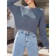 Plain Drop Shoulder Crew Neck Sweater Plain Drop Shoulder Crew Neck Sweater
