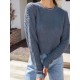 Plain Drop Shoulder Crew Neck Sweater Plain Drop Shoulder Crew Neck Sweater