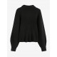 Women's Turtleneck Cut Out Lantern Sleeves Solid Color Chunky Pullover Sweater Women's Turtleneck Cut Out Lantern Sleeves Solid Color Chunky Pullover Sweater