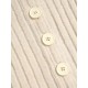 Women's Solid Color Daily Button Up Layering V Neck Plush Ribbed Knit Long Sleeve Cardigan Women's Solid Color Daily Button Up Layering V Neck Plush Ribbed Knit Long Sleeve Cardigan