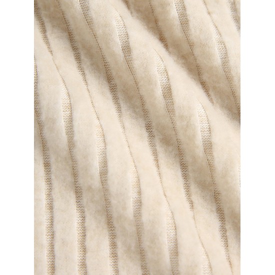 Women's Solid Color Daily Button Up Layering V Neck Plush Ribbed Knit Long Sleeve Cardigan Women's Solid Color Daily Button Up Layering V Neck Plush Ribbed Knit Long Sleeve Cardigan