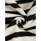 Women's Striped High Collar Drop Shoulder Wide Sleeve Slit Side Oversized Pullover Jumper Sweater Women's Striped High Collar Drop Shoulder Wide Sleeve Slit Side Oversized Pullover Jumper Sweater