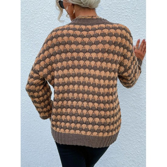 Crewneck Raspberry Stitch Graphic Sweater Crewneck Raspberry Stitch Graphic Sweater