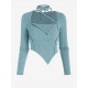 Choker Design Fuzzy Ribbed Asymmetrical Knitwear Choker Design Fuzzy Ribbed Asymmetrical Knitwear