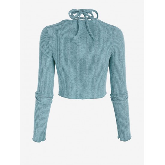 Choker Design Fuzzy Ribbed Asymmetrical Knitwear Choker Design Fuzzy Ribbed Asymmetrical Knitwear
