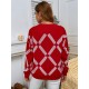 Slouchy Christmas Geo Graphic Sweater Slouchy Christmas Geo Graphic Sweater