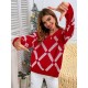 Slouchy Christmas Geo Graphic Sweater Slouchy Christmas Geo Graphic Sweater