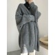 Women's Daily Retro Style Solid Color Cable Knit Open Front Drop Shoulder Oversized Cardigan Women's Daily Retro Style Solid Color Cable Knit Open Front Drop Shoulder Oversized Cardigan