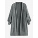 Women's Daily Retro Style Solid Color Cable Knit Open Front Drop Shoulder Oversized Cardigan Women's Daily Retro Style Solid Color Cable Knit Open Front Drop Shoulder Oversized Cardigan