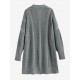Women's Daily Retro Style Solid Color Cable Knit Open Front Drop Shoulder Oversized Cardigan Women's Daily Retro Style Solid Color Cable Knit Open Front Drop Shoulder Oversized Cardigan