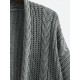 Women's Daily Retro Style Solid Color Cable Knit Open Front Drop Shoulder Oversized Cardigan Women's Daily Retro Style Solid Color Cable Knit Open Front Drop Shoulder Oversized Cardigan