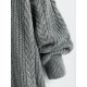 Women's Daily Retro Style Solid Color Cable Knit Open Front Drop Shoulder Oversized Cardigan Women's Daily Retro Style Solid Color Cable Knit Open Front Drop Shoulder Oversized Cardigan