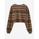 Women's Ethnic Style Tribal Geo Aztec Printed V-notched Pullover Crop Knitwear Sweater Women's Ethnic Style Tribal Geo Aztec Printed V-notched Pullover Crop Knitwear Sweater