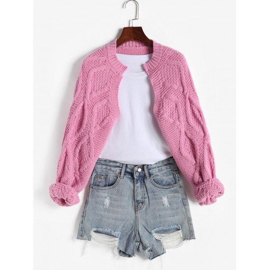 Cable Knit Open Front Shrug Cardigan Cable Knit Open Front Shrug Cardigan