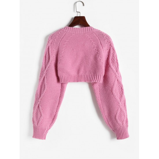 Cable Knit Open Front Shrug Cardigan Cable Knit Open Front Shrug Cardigan