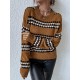 Contrast Striped Drop Shoulder Slouchy Sweater Contrast Striped Drop Shoulder Slouchy Sweater