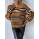 Contrast Striped Drop Shoulder Slouchy Sweater Contrast Striped Drop Shoulder Slouchy Sweater