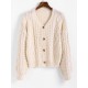 Button Up Cable Chunky Fisherman Knit Cardigan Button Up Cable Chunky Fisherman Knit Cardigan