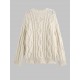 Women's Daily Solid Color Long Sleeve Drop Shoulder Loose Cable Knit Crew Neck Pullover Jumper Fisherman Sweater Women's Daily Solid Color Long Sleeve Drop Shoulder Loose Cable Knit Crew Neck Pullover Jumper Fisherman Sweater