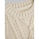 Women's Daily Solid Color Long Sleeve Drop Shoulder Loose Cable Knit Crew Neck Pullover Jumper Fisherman Sweater Women's Daily Solid Color Long Sleeve Drop Shoulder Loose Cable Knit Crew Neck Pullover Jumper Fisherman Sweater