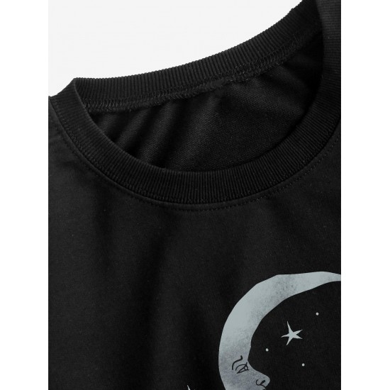 Halloween Pumpkin Moon Print Pullover Sweatshirt Halloween Pumpkin Moon Print Pullover Sweatshirt