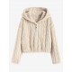 Women's Fluffy Fuzzy Faux Fur Cable Jacquard Textured Half Button Short Pullover Daily Casual Hoodie Women's Fluffy Fuzzy Faux Fur Cable Jacquard Textured Half Button Short Pullover Daily Casual Hoodie