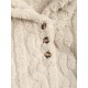 Women's Fluffy Fuzzy Faux Fur Cable Jacquard Textured Half Button Short Pullover Daily Casual Hoodie Women's Fluffy Fuzzy Faux Fur Cable Jacquard Textured Half Button Short Pullover Daily Casual Hoodie