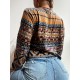 Drop Shoulder Ethnic Aztec Printed Sweatshirt Drop Shoulder Ethnic Aztec Printed Sweatshirt