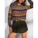 Drop Shoulder Ethnic Aztec Printed Sweatshirt Drop Shoulder Ethnic Aztec Printed Sweatshirt
