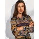 Drop Shoulder Ethnic Aztec Printed Sweatshirt Drop Shoulder Ethnic Aztec Printed Sweatshirt