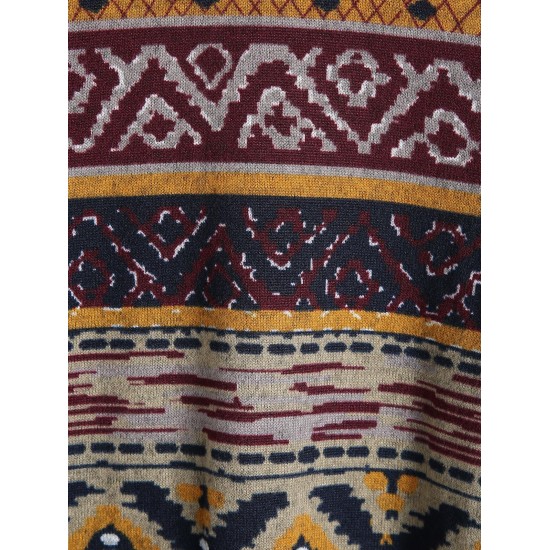 Drop Shoulder Ethnic Aztec Printed Sweatshirt Drop Shoulder Ethnic Aztec Printed Sweatshirt