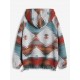 Women's Daily Ethnic Aztec Print Long Raglan Sleeve Kangaroo Pocket Quarter Zip Toggle Drawstring Hem Pullover Hoodie Women's Daily Ethnic Aztec Print Long Raglan Sleeve Kangaroo Pocket Quarter Zip Toggle Drawstring Hem Pullover Hoodie