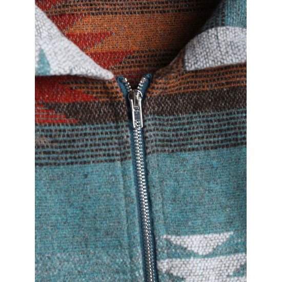 Women's Daily Ethnic Aztec Print Long Raglan Sleeve Kangaroo Pocket Quarter Zip Toggle Drawstring Hem Pullover Hoodie Women's Daily Ethnic Aztec Print Long Raglan Sleeve Kangaroo Pocket Quarter Zip Toggle Drawstring Hem Pullover Hoodie