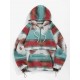 Women's Vintage Western Ethnic Aztec Geometric Print Quarter Zip Raglan Sleeves Woolen Hooded Sweatshirt Women's Vintage Western Ethnic Aztec Geometric Print Quarter Zip Raglan Sleeves Woolen Hooded Sweatshirt