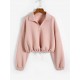 Rhombus Textured Drop Shoulder Half Zip Sweatshirt Rhombus Textured Drop Shoulder Half Zip Sweatshirt