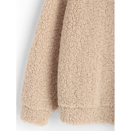 Loose Fluffy Combo Teddy Sweatshirt Loose Fluffy Combo Teddy Sweatshirt