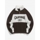 Women's Blokecore Colorblock Two Tone CALIFORNIA Graphic Embroidered Quarter Zip Stand Collar Thermal Fleece Drop Shoulder Pullover Sweatshirt Women's Blokecore Colorblock Two Tone CALIFORNIA Graphic Embroidered Quarter Zip Stand Collar Thermal Fleece Drop Shoulder Pullover Sweatshirt